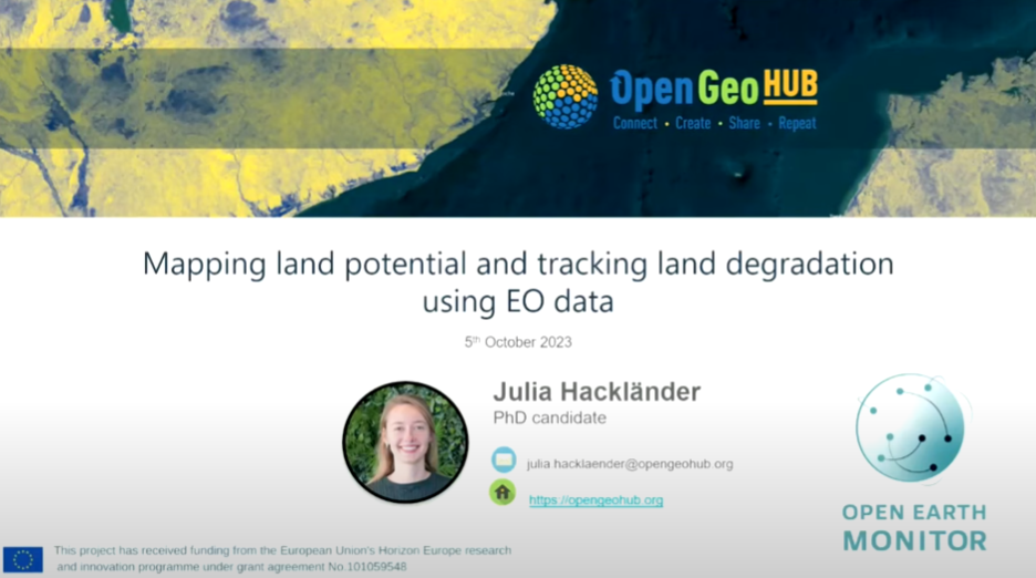 Julia Hackländer: Mapping land potential and tracking land degradation using EO data