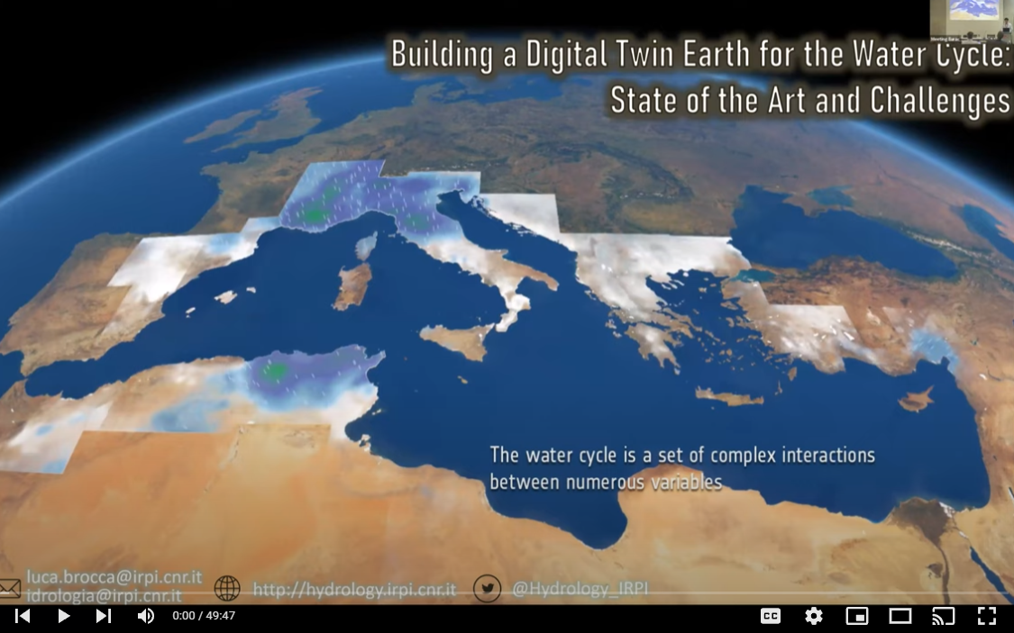 Luca Brocca: Building a Digital Twin Earth for the Water Cycle State of the Art and Challenges