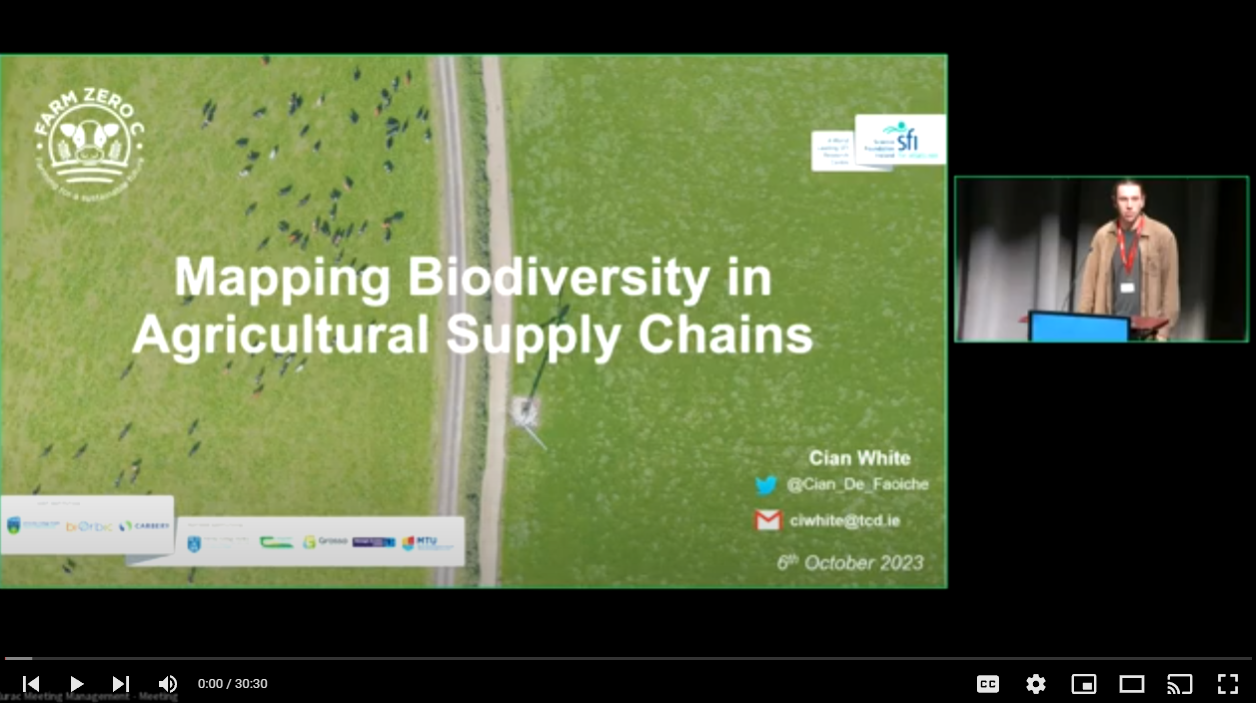 Cian White: Monitoring Biodiversity in Agricultural Supply Chain an Irish Case Study