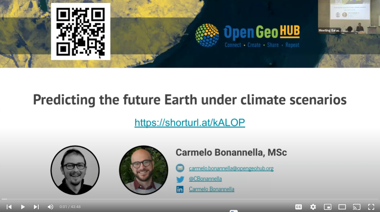 Leandro Parente / Carmelo Bonannella: Predicting the future Earth under climate scenarios