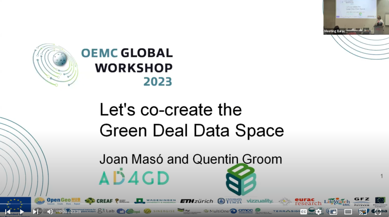 Joan Maso / Quentin Groom: Let s co create the Green Deal Data Space